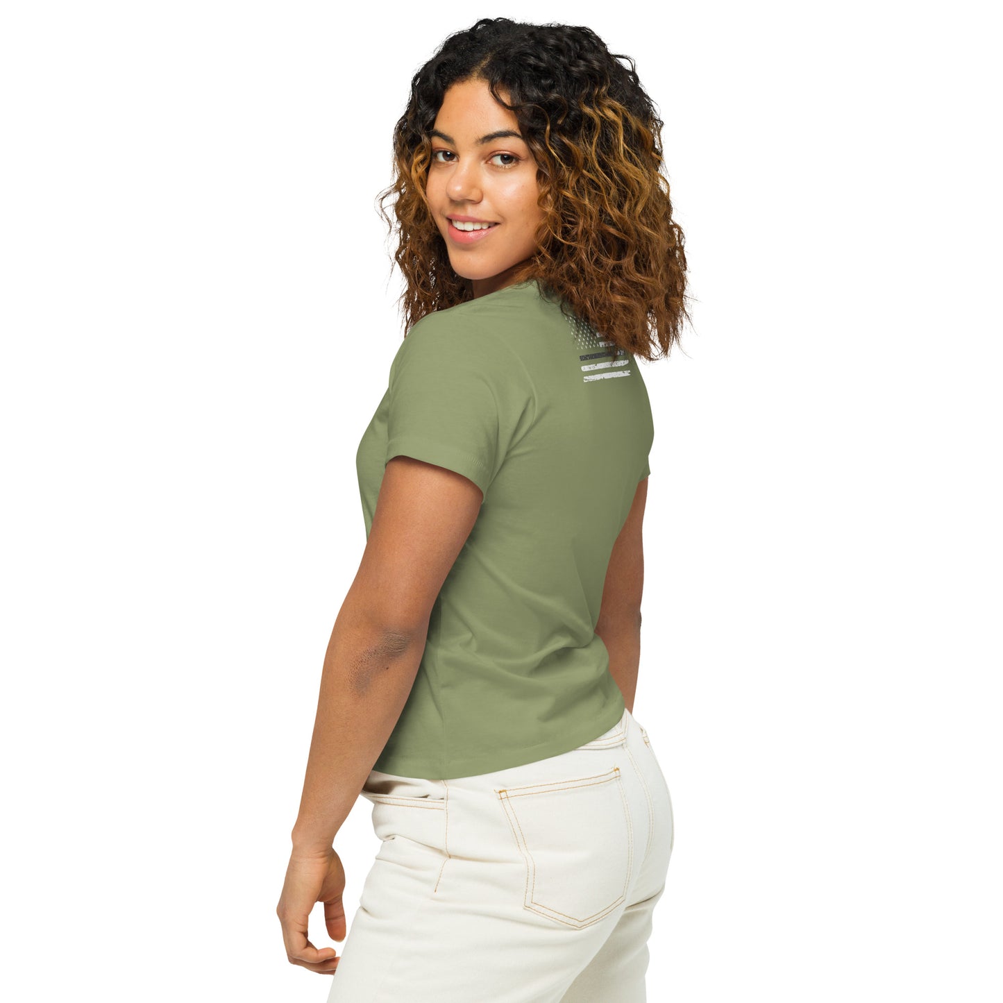 Women’s high-waisted t-shirt Flag