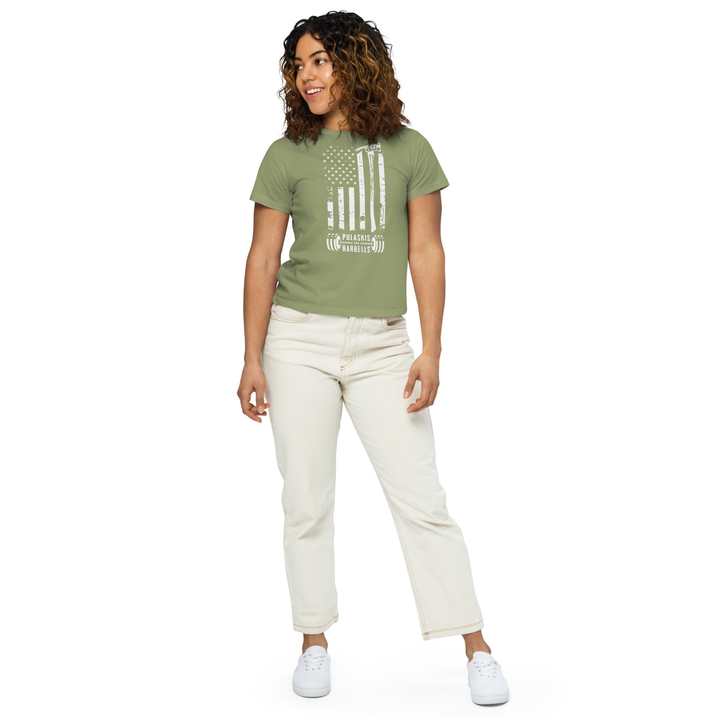 Women’s high-waisted t-shirt Flag
