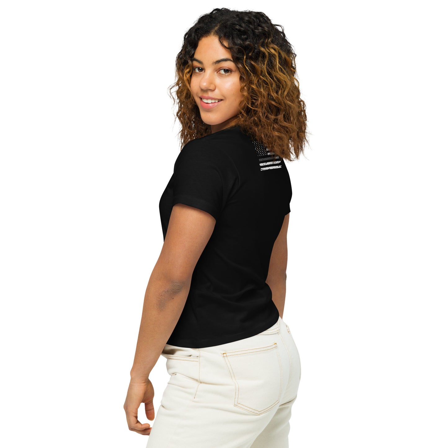 Women’s high-waisted t-shirt Flag