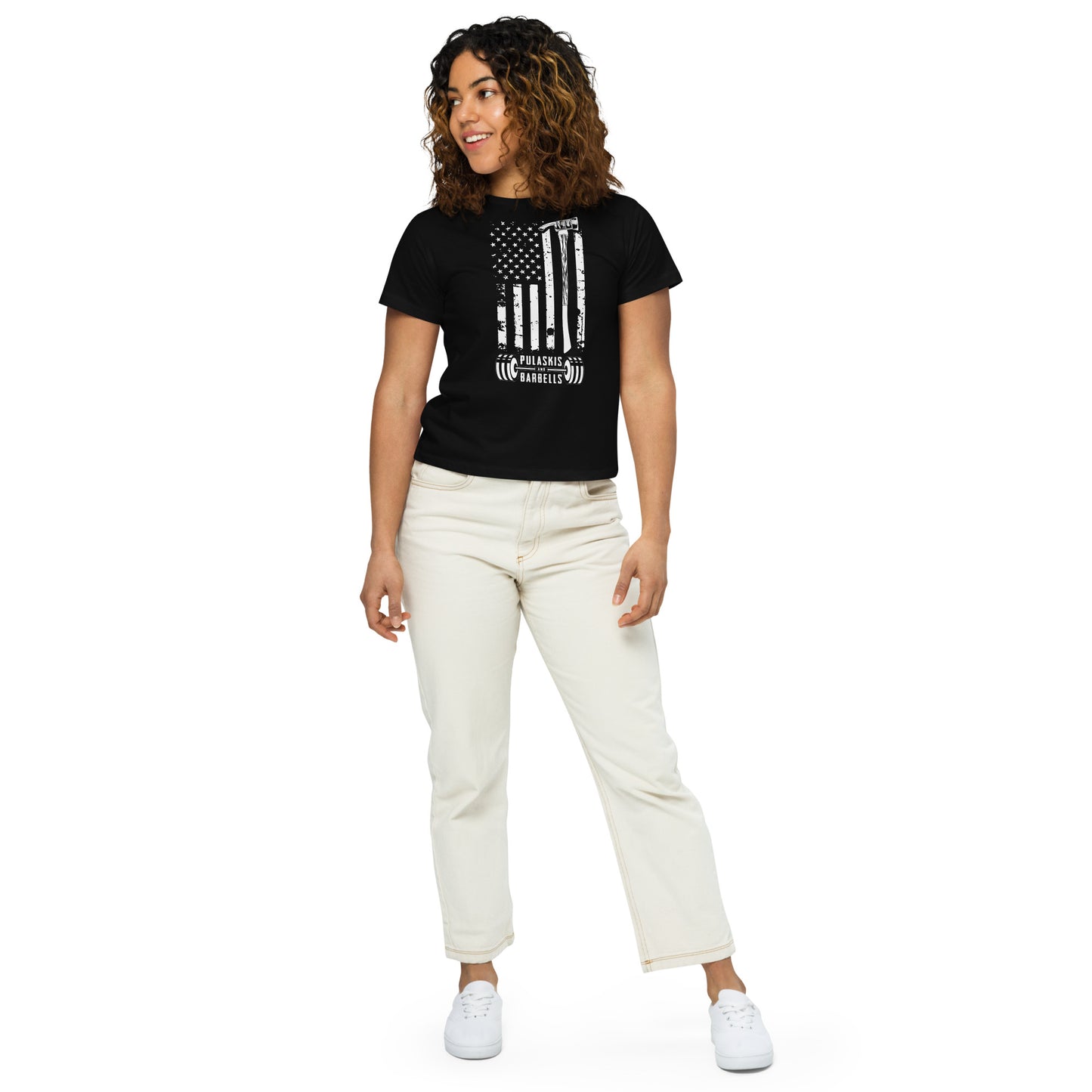 Women’s high-waisted t-shirt Flag
