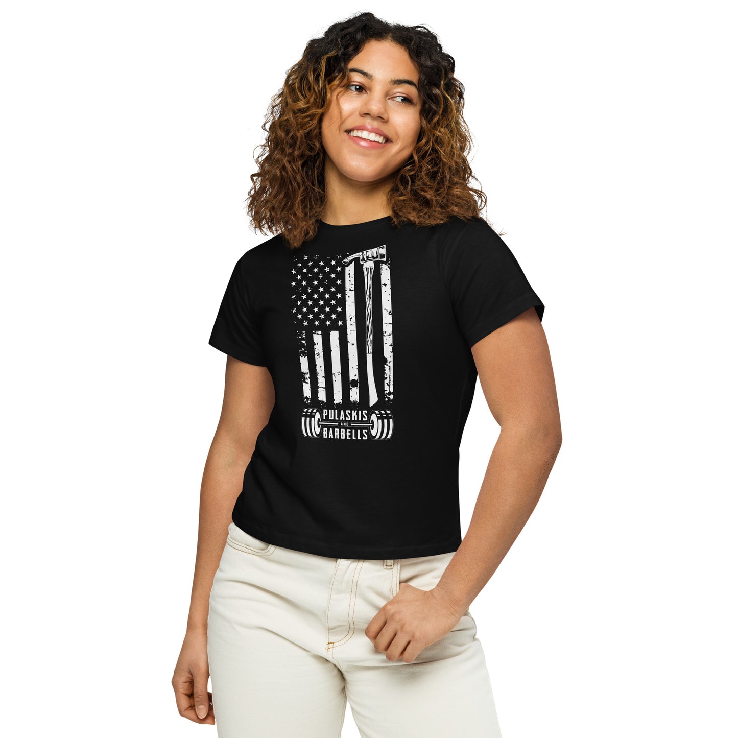 Women’s high-waisted t-shirt Flag