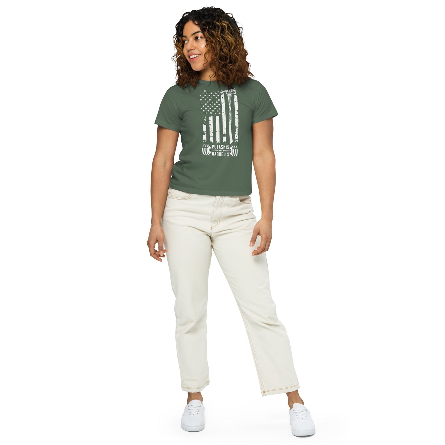 Women’s high-waisted t-shirt Flag
