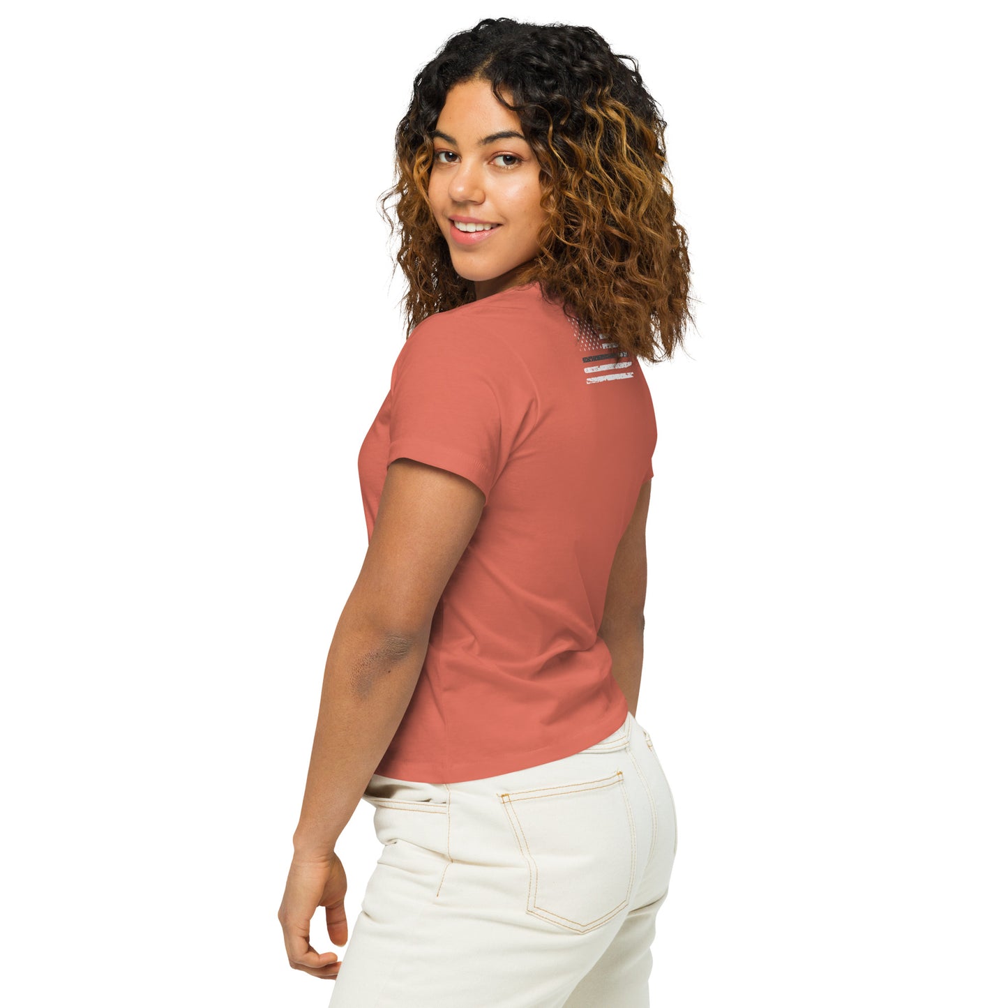 Women’s high-waisted t-shirt Flag