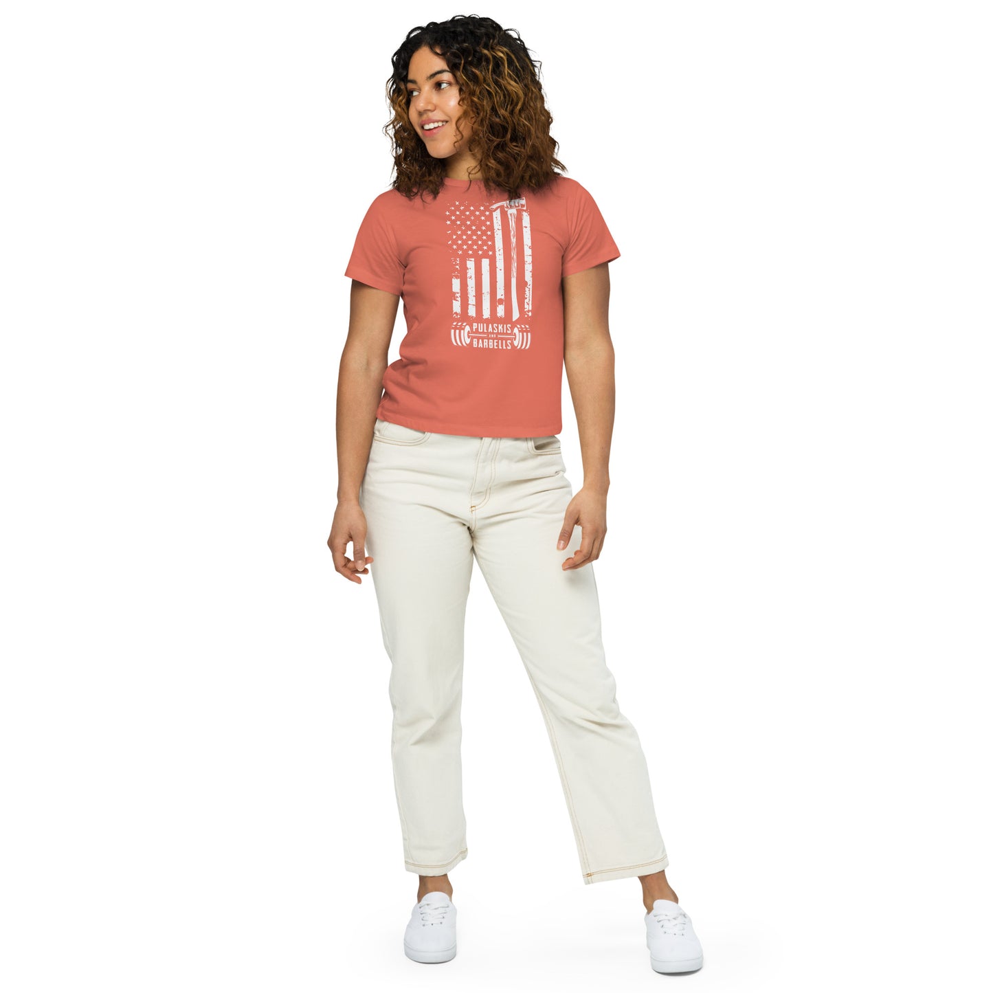 Women’s high-waisted t-shirt Flag