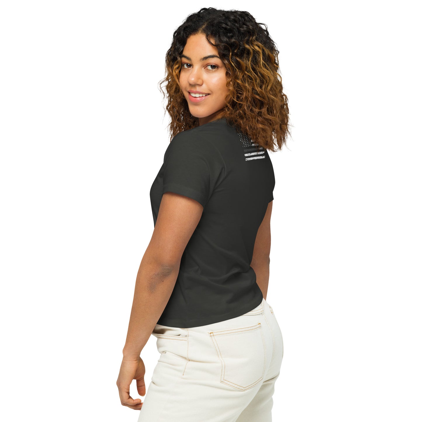 Women’s high-waisted t-shirt Flag
