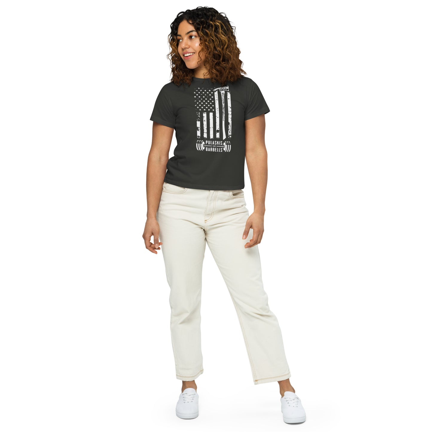 Women’s high-waisted t-shirt Flag